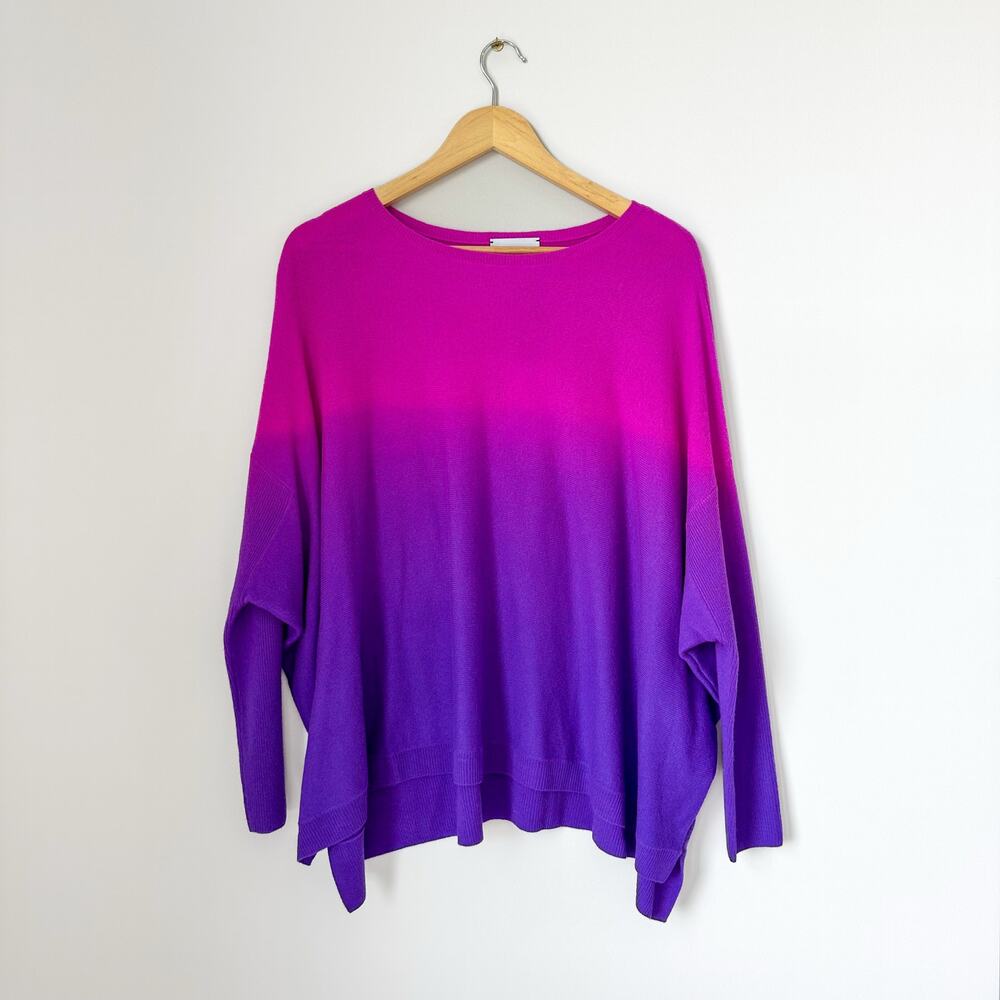 Kujten Jessy Purple and Pink Cashmere Pullover Women's Sweater